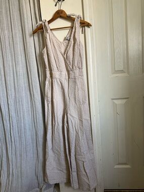 a new day Cream Cotton Wide-Leg Jumpsuit